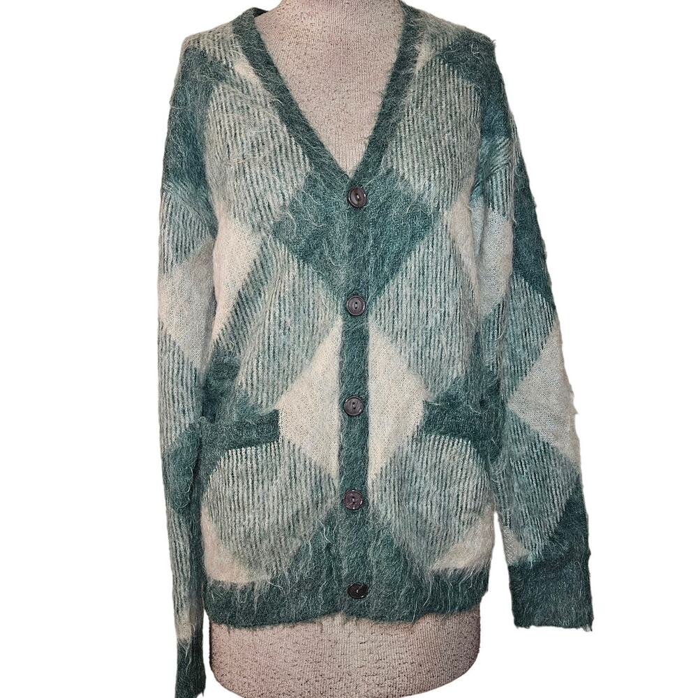 Bellerose Green Mohair Wool Cardigan Sweater Size Small